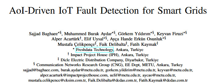 Bildiri başlık sayfası: AoI-Driven IoT Fault Detection for Smart Grids