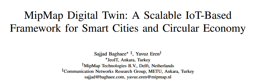 Bildiri başlık sayfası: MipMap Digital Twin: A Scalable IoT-Based Framework for Smart Cities and Circular Economy